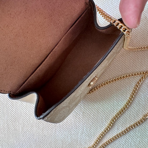 Coach Morgan Card Case Chain Purse Canva - Picture 4 of 4